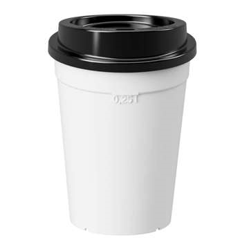 Coffee to go 0,25l: weiß inkl. schwarzem Deckel